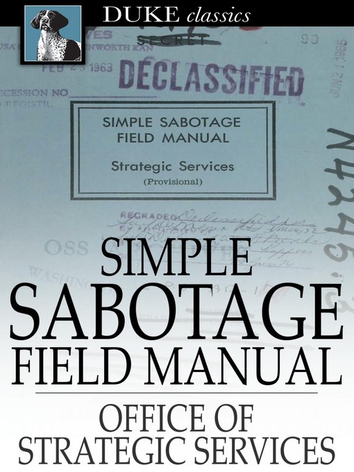 Title details for Simple Sabotage Field Manual by Office of Strategic Services - Wait list
